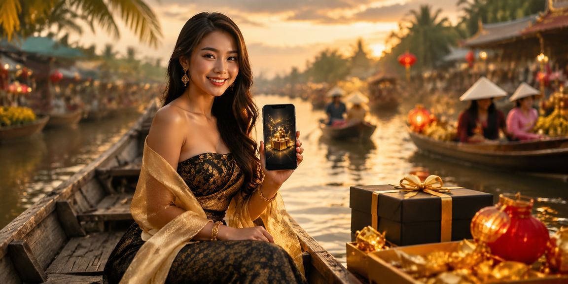 Người chơi trải nghiệm casino trên điện thoại tại lễ hội Mekong